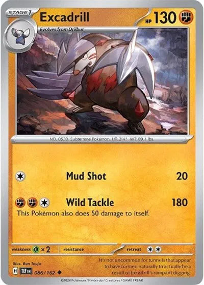 086/162 Excadrill Reverse Holo - Temporal Forces