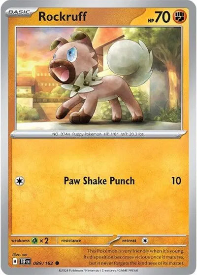 089/162 Rockruff Reverse Holo - Temporal Forces