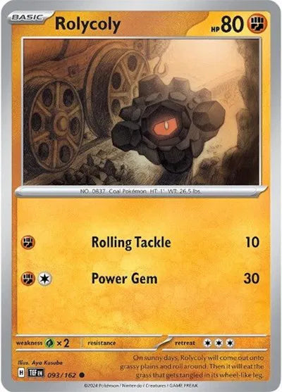 093/162 Rolycoly Reverse Holo - Temporal Forces