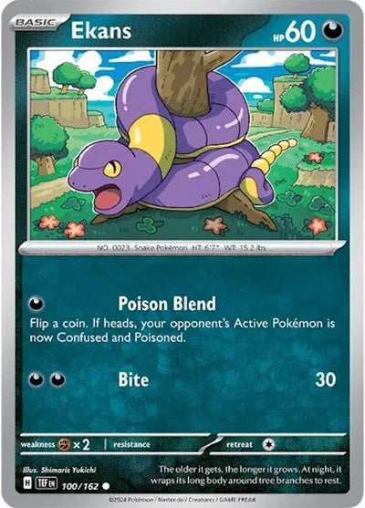 100/162 Ekans Reverse Holo - Temporal Forces