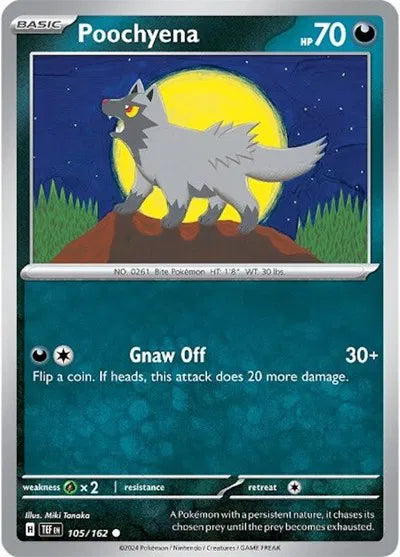 105/162 Poochyena Reverse Holo - Temporal Forces