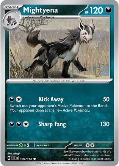 106/162 Mightyena Reverse Holo - Temporal Forces