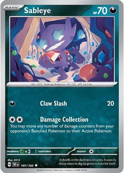 107/162 Sableye Reverse Holo - Temporal Forces