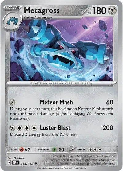 115/162 Metagross Reverse Holo - Temporal Forces