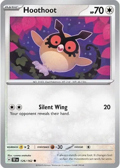 126/162 Hoothoot Reverse Holo - Temporal Forces