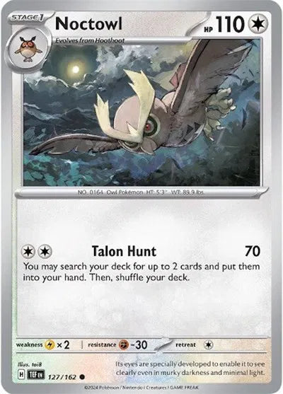127/162 Noctowl Reverse Holo - Temporal Forces