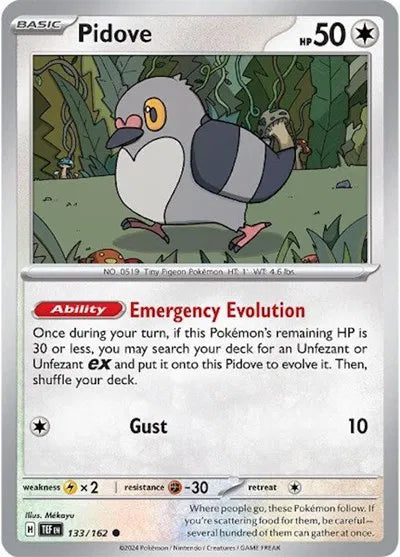 133/162 Pidove Reverse Holo - Temporal Forces