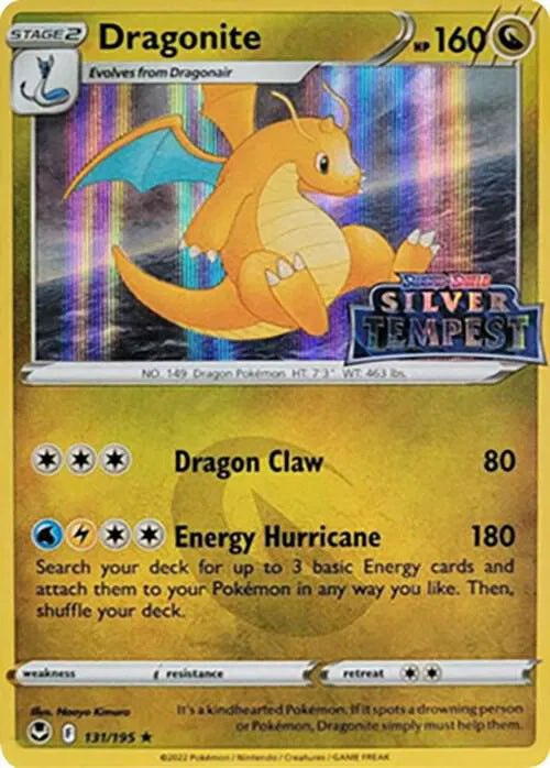 131/195 Dragonite Silver Tempest Stamped