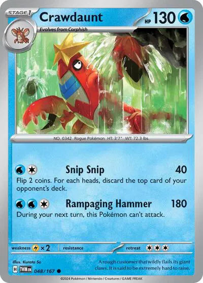 048/167 Crawdaunt Reverse Holo - Twilight Masquerade