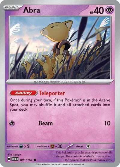 080/167 Abra Reverse Holo - Twilight Masquerade