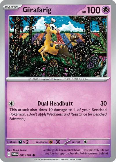 083/167 Girafarig Reverse Holo - Twilight Masquerade