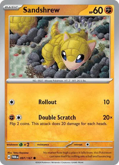 097/167 Sandshrew Reverse Holo - Twilight Masquerade