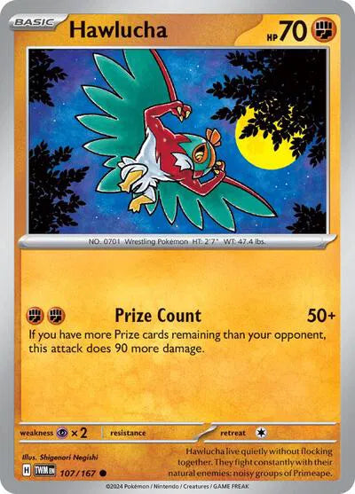 107/167 Hawlucha Reverse Holo - Twilight Masquerade