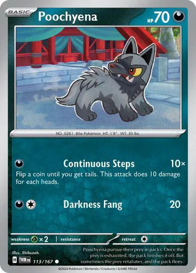 113/167 Poochyena Reverse Holo - Twilight Masquerade
