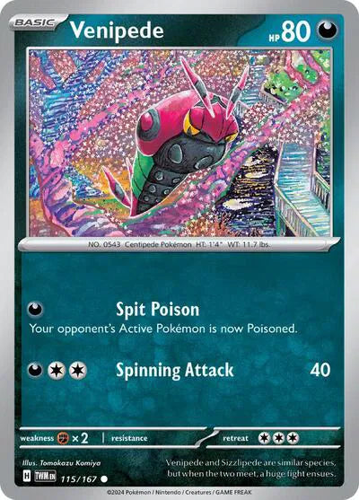115/167 Venipede Reverse Holo - Twilight Masquerade