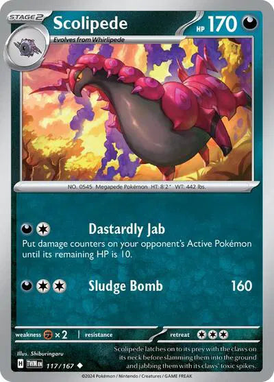 117/167 Scolipede Reverse Holo - Twilight Masquerade