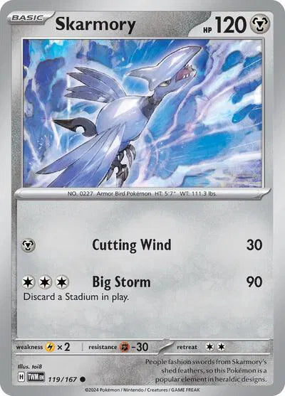 119/167 Skarmory Reverse Holo - Twilight Masquerade