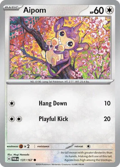 137/167 Aipom Reverse Holo - Twilight Masquerade