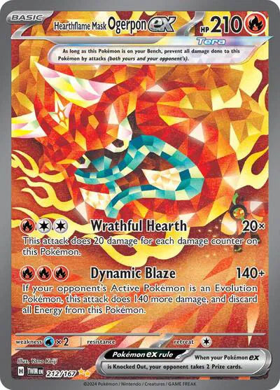 212/167 Hearthflame Mask Ogerpon EX - Twilight Masquerade