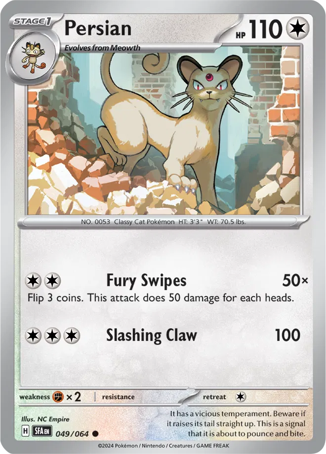 049/064 Persian Reverse Holo - Shrouded Fable