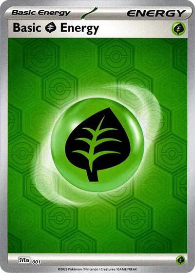 SVE 001 Basic Grass Energy Reverse Holo - Shrouded Fable
