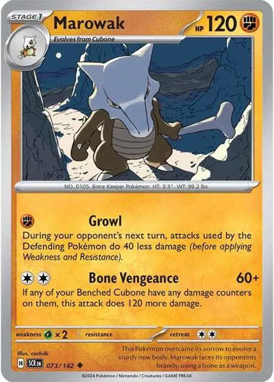 073/142 Marowak Reverse Holo - Stellar Crown