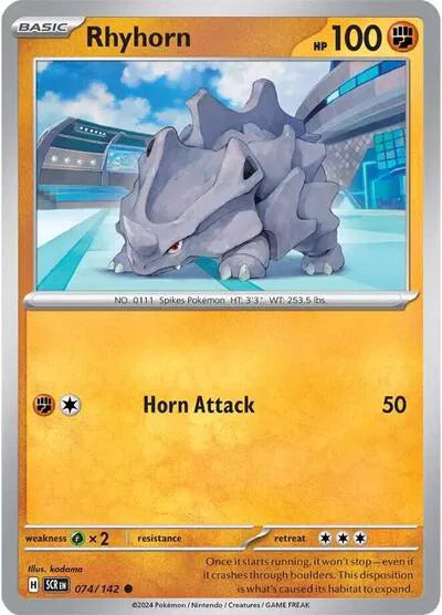 074/142 Rhyhorn Reverse Holo - Stellar Crown