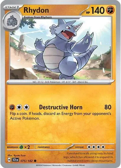 075/142 Rhydon Reverse Holo - Stellar Crown