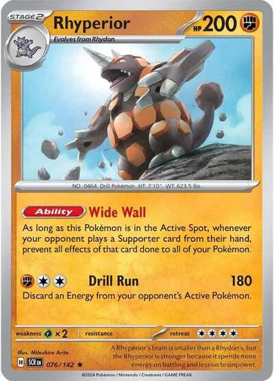 076/142 Rhyperior Holofoil - Stellar Crown