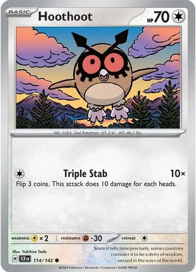 114/142 Hoothoot Reverse Holo - Stellar Crown