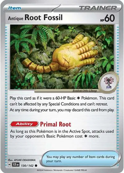 130/142 Antique Root Fossil Reverse Holo - Stellar Crown