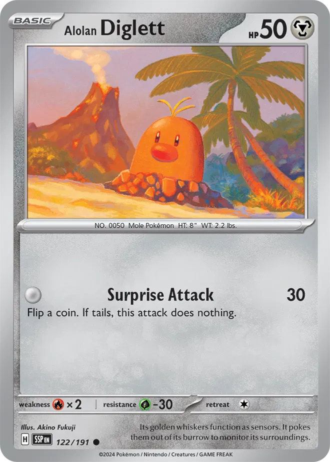 122/191 Alolan Diglett Reverse Holo