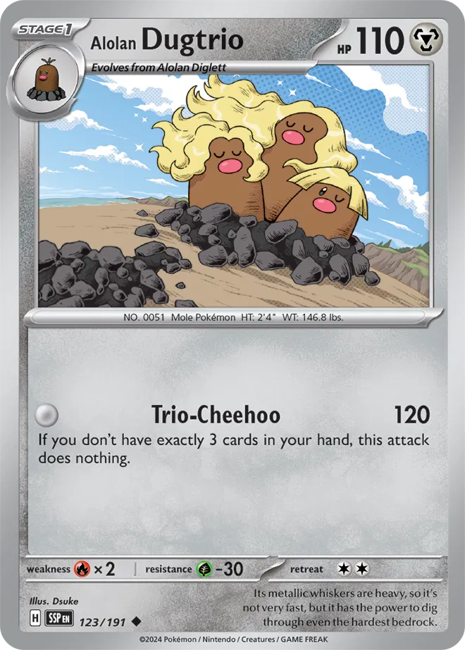 123/191 Alolan Dugtrio Reverse Holo