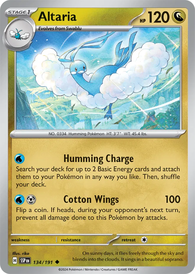 134/191 Altaria Reverse Holo
