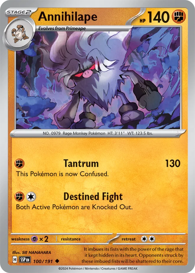 100/191 Annihilape Reverse Holo - Surging Sparks