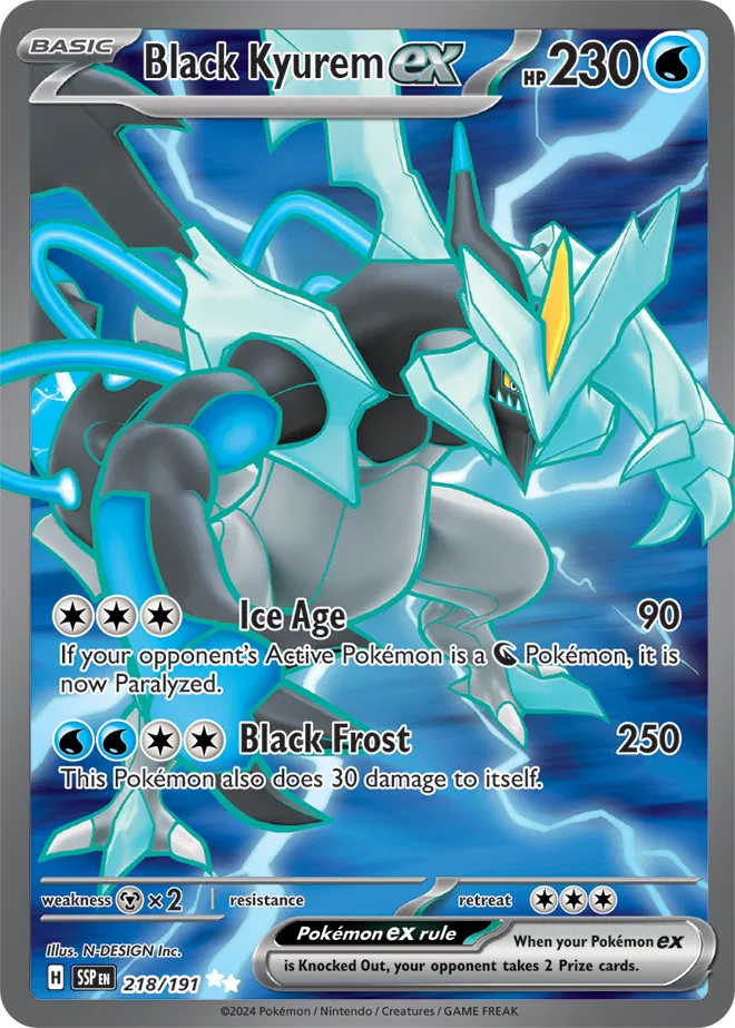 218/191 Black Kyurem EX - Surging Sparks