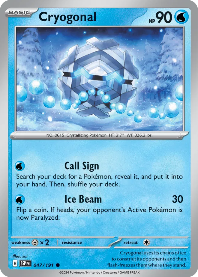047/191 Cryogonal Reverse Holo - Surging Sparks