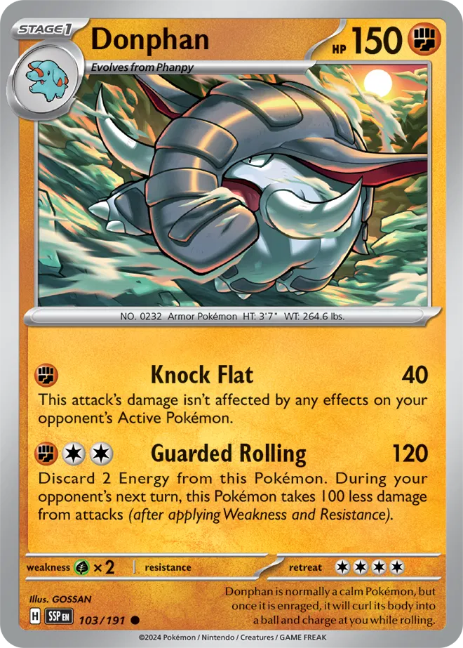 103/191 Donphan Reverse Holo - Surging Sparks