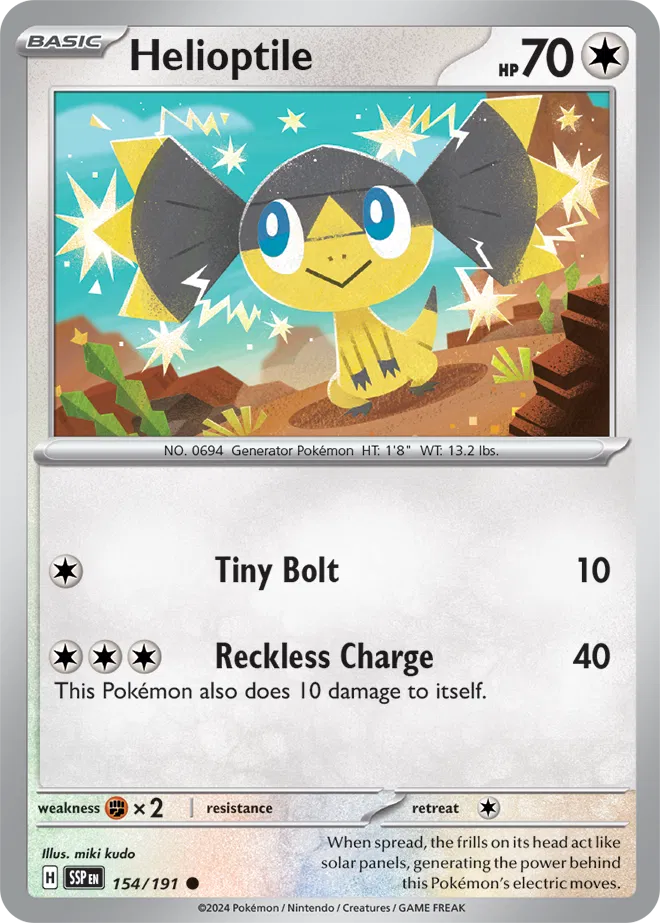 154/191 Helioptile Reverse Holo - Surging Sparks
