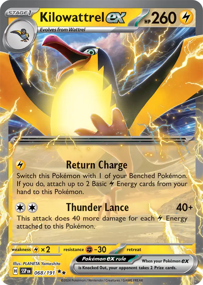 068/191 Kilowattrel EX - Surging Sparks