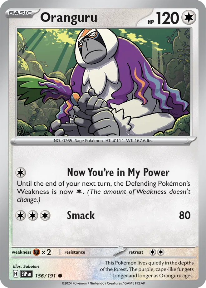 156/191 Oranguru Reverse Holo