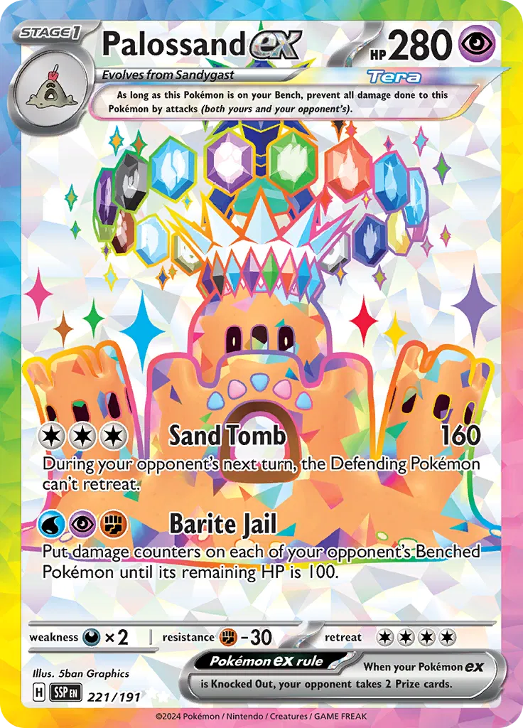 221/191 Palossand EX - Surging Sparks