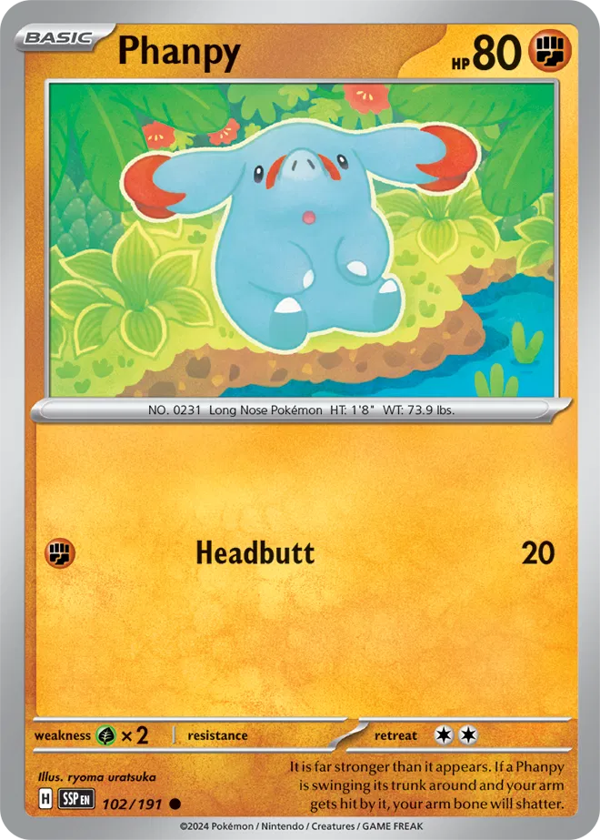 102/191 Phanpy Reverse Holo - Surging Sparks