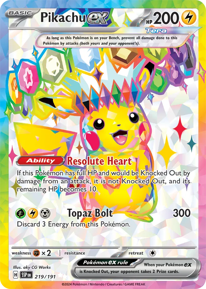 219/191 Pikachu EX - Surging Sparks