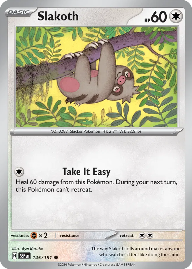 145/191 Slakoth Reverse Holo