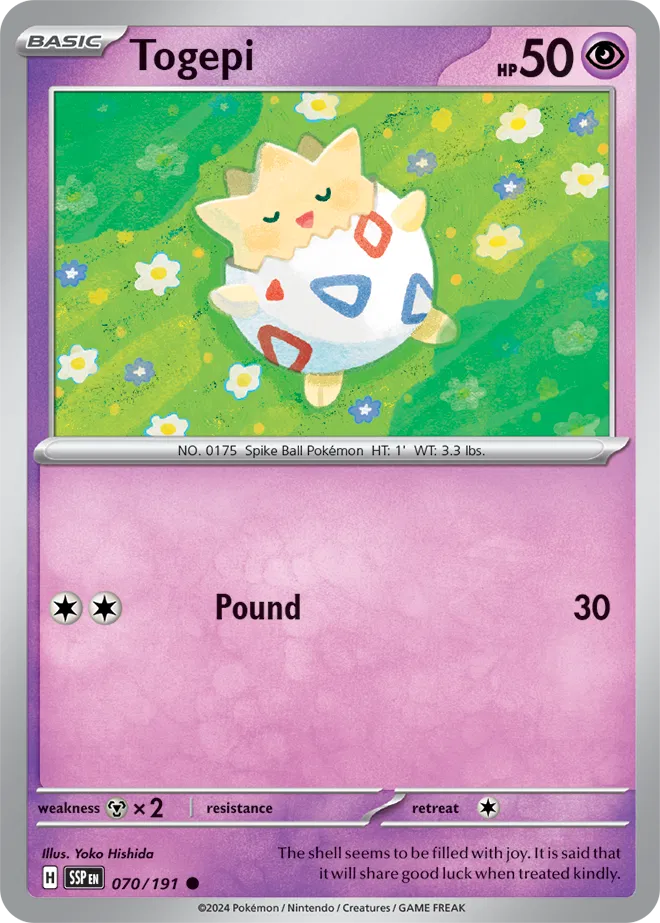 070/191 Togepi Reverse Holo - Surging Sparks