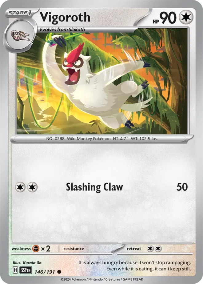 146/191 Vigoroth Reverse Holo - Surging Sparks