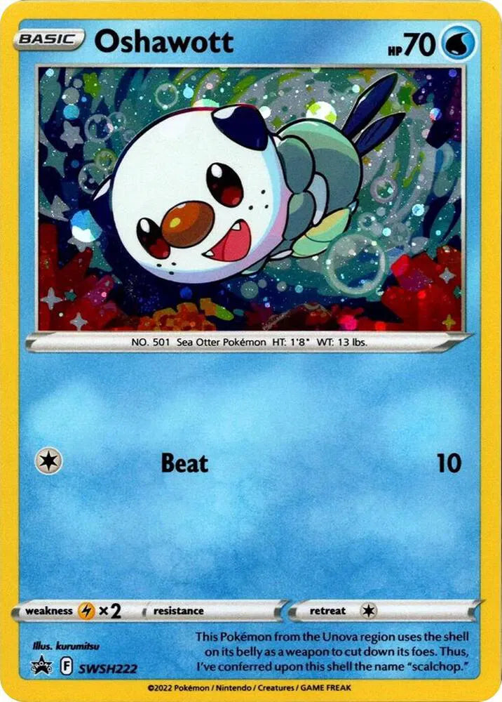 SWSH222 Oshawott Cosmos Holo - SWSH Black Star Promo