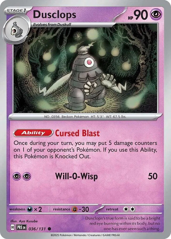 036/131 Dusclops Reverse Holo - Prismatic Evolutions