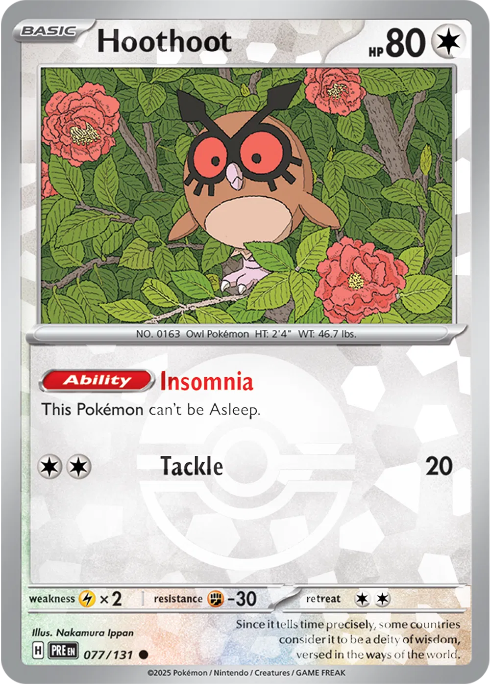 077/131 Hoothoot Poke Ball